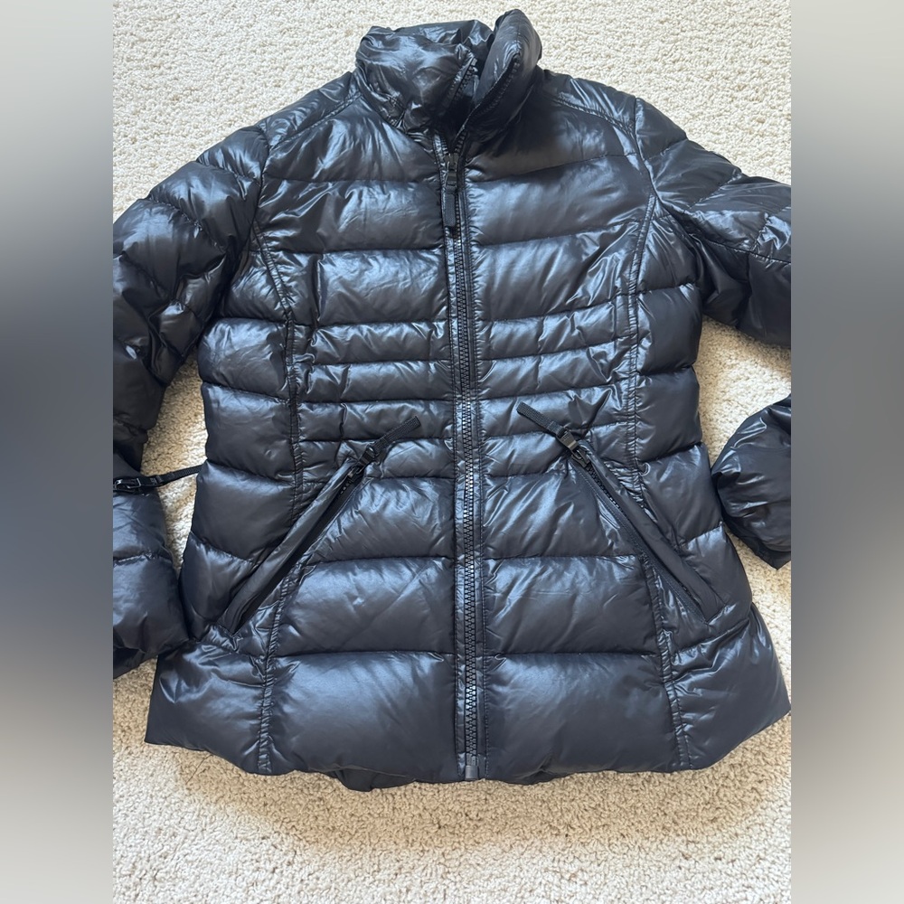 Andrew Marc black puffer jacket coat small 650 fill power 0 degree warmth factor